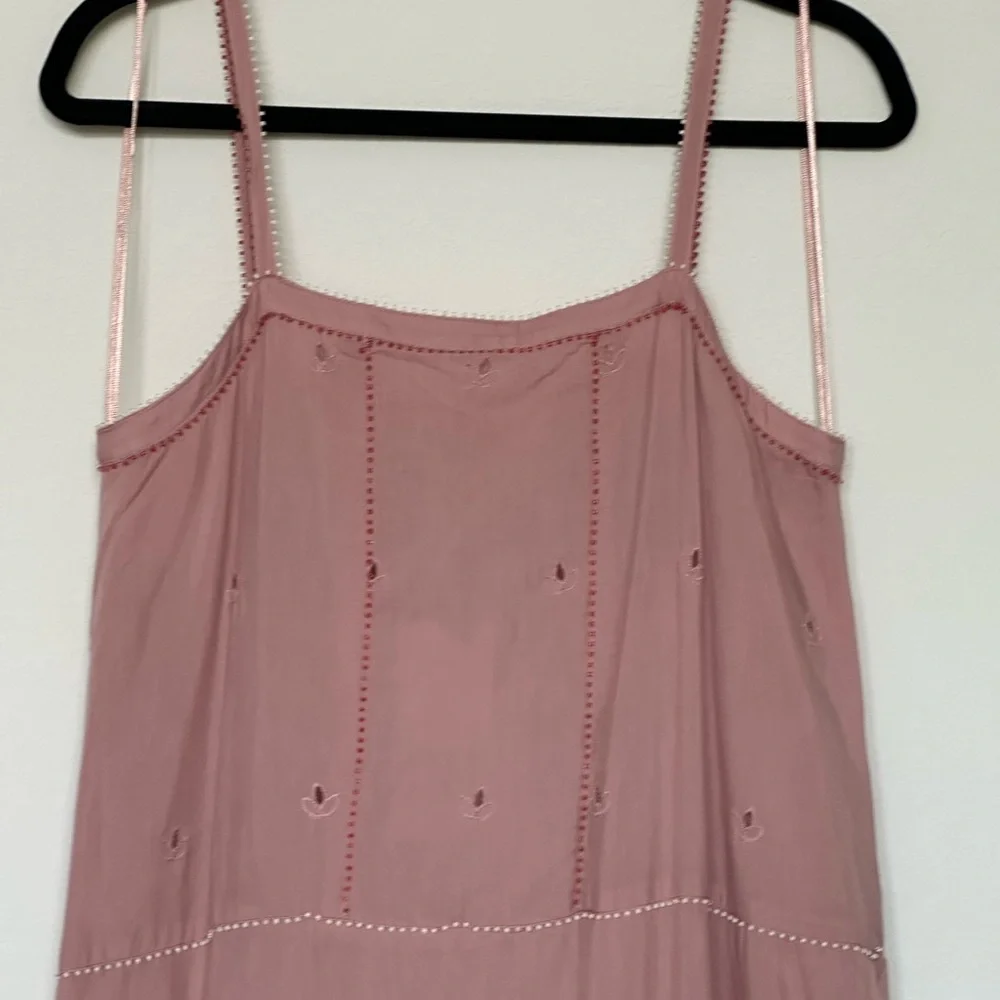 Zara‎ Dusty Rose Maxi Dress Spaghetti Strap Embroidered Lace, Sundress